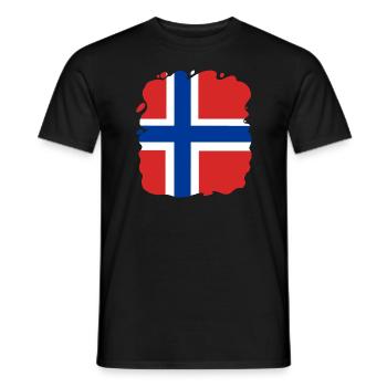 Norwegen Flagge Skandinavien Norwegische Fahne - Männer T-Shirt - Schwarz - Vorne - AI Model Male 178 light (178cm)