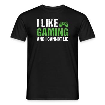 Gamer I Like Gaming - Men's T-Shirt - black - Front - AI Model Male 178 light (178cm)