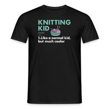 Knitter Kid Definition Knitting - Men's T-Shirt - black - Front - AI Model Male 178 light (178cm)