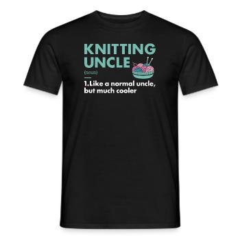 Knitter Uncle Definition Knitting - Men's T-Shirt - black - Front - AI Model Male 178 light (178cm)
