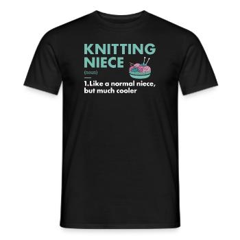 Tricoteuse Nièce Définition Tricot - T-shirt homme - noir - Devant - AI Model Male 178 light (178cm)