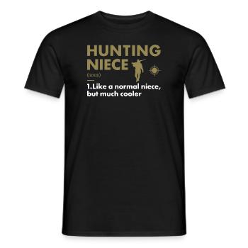 Hunter Niece Definition Hunting - Men's T-Shirt - black - Front - AI Model Male 178 light (178cm)