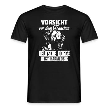 Die DEUTSCHE DOGGE ist harmlos - Männer T-Shirt - Schwarz - Vorne - AI Model Male 178 light (178cm)