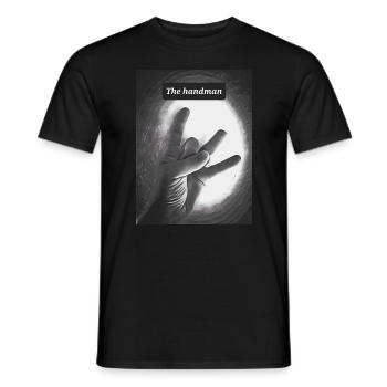 The Handman oder auf deutsch: "das Handmännchen" - Männer T-Shirt - Schwarz - Vorne - AI Model Male 178 light (178cm)