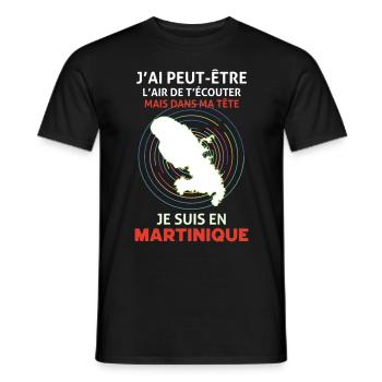 Humour Message Martinique Citation - T-shirt homme - noir - Devant - AI Model Male 178 light (178cm)