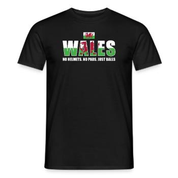 No Helmets No Pads Just Balls Wales Rugby - Men's T-Shirt - black - Front - AI Model Male 178 light (178cm)