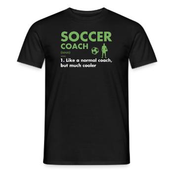 Entraîneur sportif Définition Soccer - T-shirt homme - noir - Devant - AI Model Male 178 light (178cm)