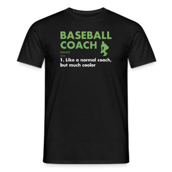 Entraîneur sportif Définition Baseball - T-shirt homme - noir - Devant - AI Model Male 178 light (178cm)
