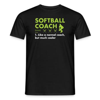 Définition de l’entraîneur sportif Softball - T-shirt homme - noir - Devant - AI Model Male 178 light (178cm)