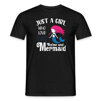 just A Girl Who Love Mermaid - Männer T-Shirt - Schwarz - Vorne - AI Model Male 178 light (178cm)
