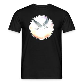 Sea Sunset Seagull - Men's T-Shirt - black - Front - AI Model Male 178 light (178cm)