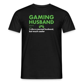 Gamer Husband Definition Gaming - Men's T-Shirt - black - Front - AI Model Male 178 light (178cm)