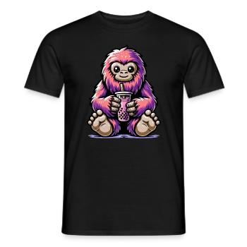 Bubble Tea Bigfoot Boba Thé Kawaii Cadeau - T-shirt homme - noir - Devant - AI Model Male 178 light (178cm)