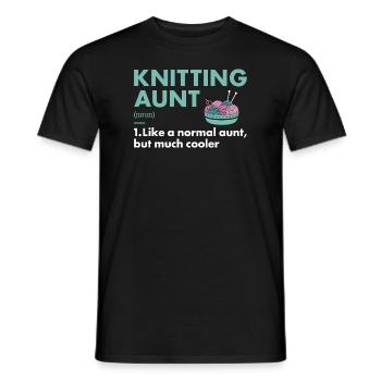 Tricoteuse Tante Définition Tricot - T-shirt homme - noir - Devant - AI Model Male 178 light (178cm)