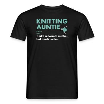 Tricoteuse Auntie Définition Tricot - T-shirt homme - noir - Devant - AI Model Male 178 light (178cm)