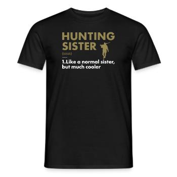 Hunter Sister Definition Hunting - Men's T-Shirt - black - Front - AI Model Male 178 light (178cm)