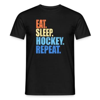 Eat Sleep Hockey Repeat - Men's T-Shirt - black - Front - AI Model Male 178 light (178cm)