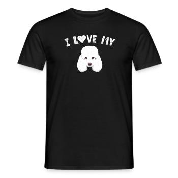 Ich liebe meinen Pudel-Pudel-Liebhaber-Geschenk-Hundehaustier-Inhaber - Männer T-Shirt - Schwarz - Vorne - AI Model Male 178 light (178cm)