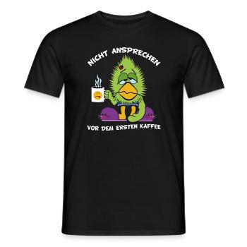 Langschläfer Morgenmuffel Faulenzer Kaffee - Männer T-Shirt - Schwarz - Vorne - AI Model Male 178 light (178cm)