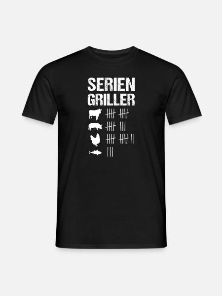 Seriengriller Grillen Grillfan BBQ Barbecue Männer - Männer T-Shirt - Schwarz