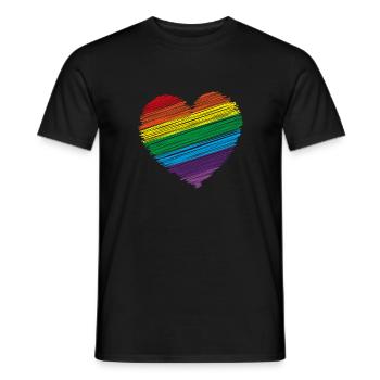 Regenbogen shirt & Herz Regenbogen Geschenk Shirt - Männer T-Shirt - Schwarz - Vorne - AI Model Male 178 light (178cm)