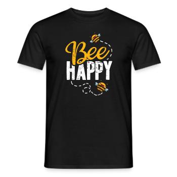 BEE HAPPY | Apiculteurs Apiculture Apiculture Abeilles Fan W - T-shirt homme - noir - Devant - AI Model Male 178 light (178cm)