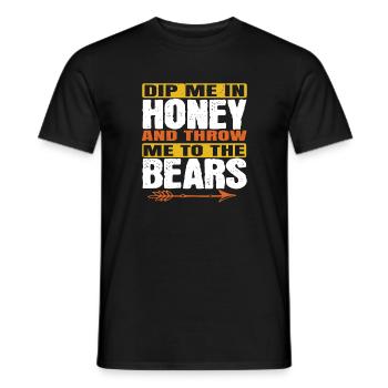 dip me in honey and throw me to the bears 01 - Men's T-Shirt - black - Front - AI Model Male 178 light (178cm)