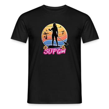 Stand up Paddel SUP GIRL paddeln Paddlebord - Männer T-Shirt - Schwarz - Vorne - AI Model Male 178 light (178cm)