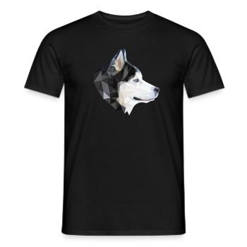 Polygone Husky Chien - T-shirt homme - noir - Devant - AI Model Male 178 light (178cm)