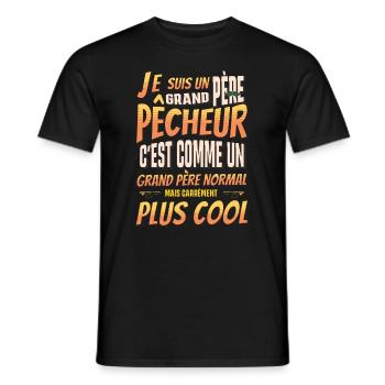 Grand-Père Pêcheur Je Suis Carrément Plus Cool - T-shirt homme - noir - Devant - AI Model Male 178 light (178cm)
