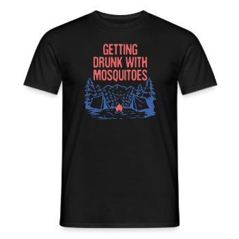 Se saouler avec des moustiques Camping Amateur de bière - T-shirt homme - noir - Devant - AI Model Male 178 light (178cm)
