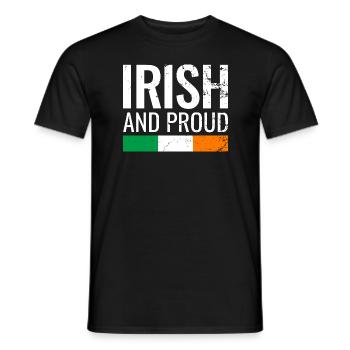 Irish And Proud Irland Irische Flagge Ire - Männer T-Shirt - Schwarz - Vorne - AI Model Male 178 light (178cm)