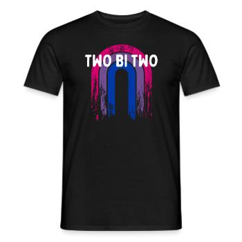Deux Bi Deux Bisexuels LGBTQ Bi Pride LGBT Dictons LGBT - T-shirt homme - noir - Devant - AI Model Male 178 light (178cm)