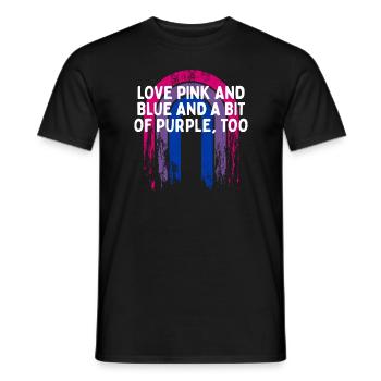 Pink Blue and a Bit of Purple Bisexual LGBTQ Bi - Männer T-Shirt - Schwarz - Vorne - AI Model Male 178 light (178cm)