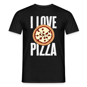 Ich liebe Pizza- Lustiger Pizza-Liebhaber Spruch - Männer T-Shirt - Schwarz - Vorne - AI Model Male 178 light (178cm)