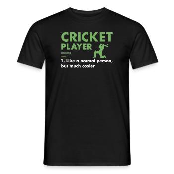 Définition du joueur de sport Cricket - T-shirt homme - noir - Devant - AI Model Male 178 light (178cm)