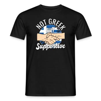 Pas grec mais voyageur de pays de soutien Grèce - T-shirt homme - noir - Devant - AI Model Male 178 light (178cm)