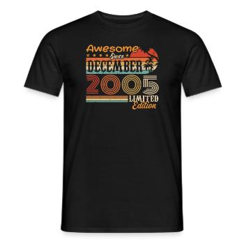 Retro Vintage légendaire anniversaire décembre 2005 - T-shirt homme - noir - Devant - AI Model Male 178 light (178cm)