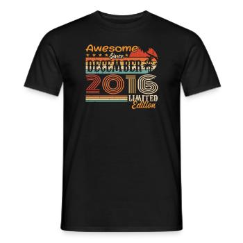 Retro Vintage Légendaire Anniversaire Décembre 2016 - T-shirt homme - noir - Devant - AI Model Male 178 light (178cm)