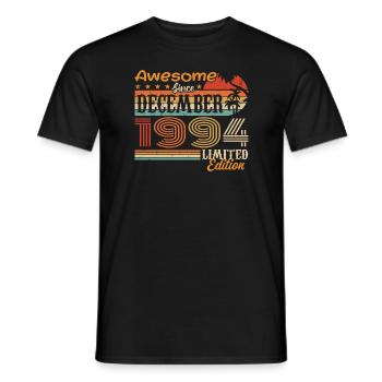 Retro Vintage légendaire anniversaire décembre 1994 - T-shirt homme - noir - Devant - AI Model Male 178 light (178cm)