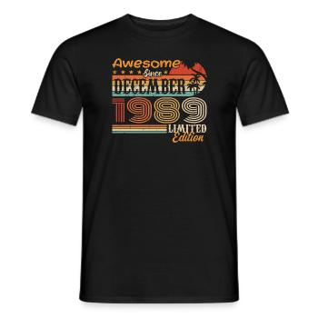 Retro Vintage Legendär Geburtstag Dezember 1989 - Männer T-Shirt - Schwarz - Vorne - AI Model Male 178 light (178cm)