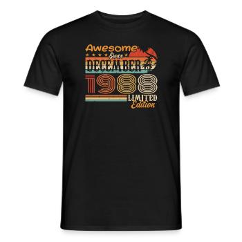 Retro Vintage Legendär Geburtstag Dezember 1988 - Männer T-Shirt - Schwarz - Vorne - AI Model Male 178 light (178cm)