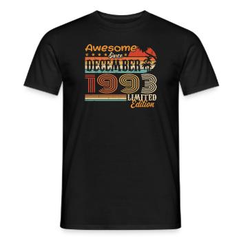 Retro Vintage légendaire anniversaire décembre 1993 - T-shirt homme - noir - Devant - AI Model Male 178 light (178cm)