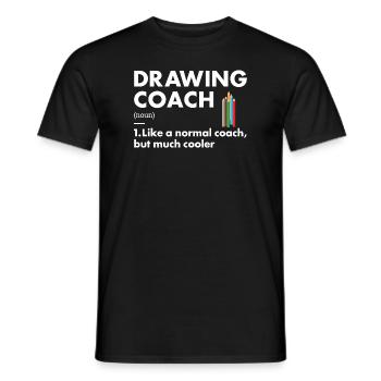Drawer Coach Definition Drawing - Men's T-Shirt - black - Front - AI Model Male 178 light (178cm)