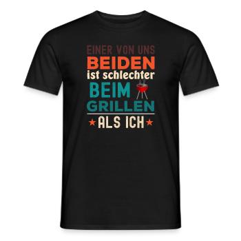 Einer von uns grillt schlechter lustig BBQ Spruch - Männer T-Shirt - Schwarz - Vorne - AI Model Male 178 light (178cm)