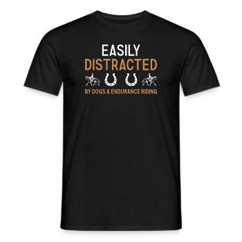 Cavalier Chiens facilement distraits et équitation d’endurance - T-shirt homme - noir - Devant - AI Model Male 178 light (178cm)