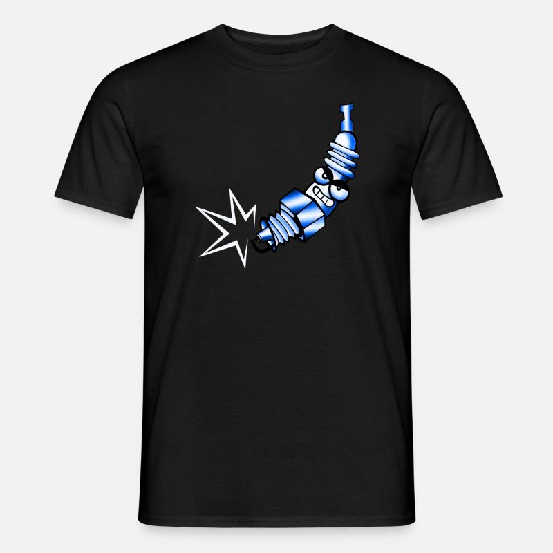 Zündkerze Comic blau - Männer T-Shirt - Schwarz