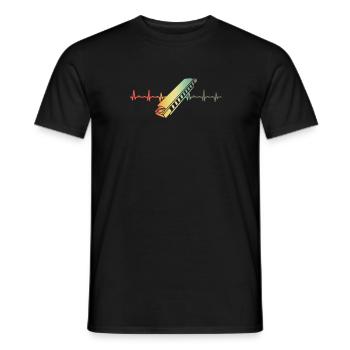 Cadeau d'harmonica vintage pour musiciens - T-shirt homme - noir - Devant - AI Model Male 178 light (178cm)