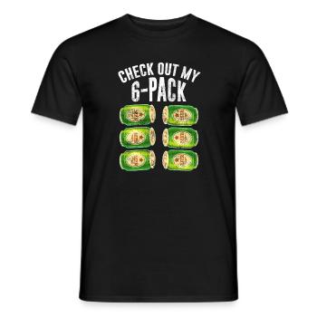 Check out my six pack beer Design für einen Bier - Männer T-Shirt - Schwarz - Vorne - AI Model Male 178 light (178cm)