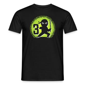 3ème anniversaire 3 ans Jeunes Enfants Ninja - T-shirt homme - noir - Devant - AI Model Male 178 light (178cm)